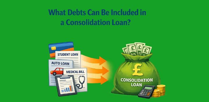 What debts can be included in a consolidation loan